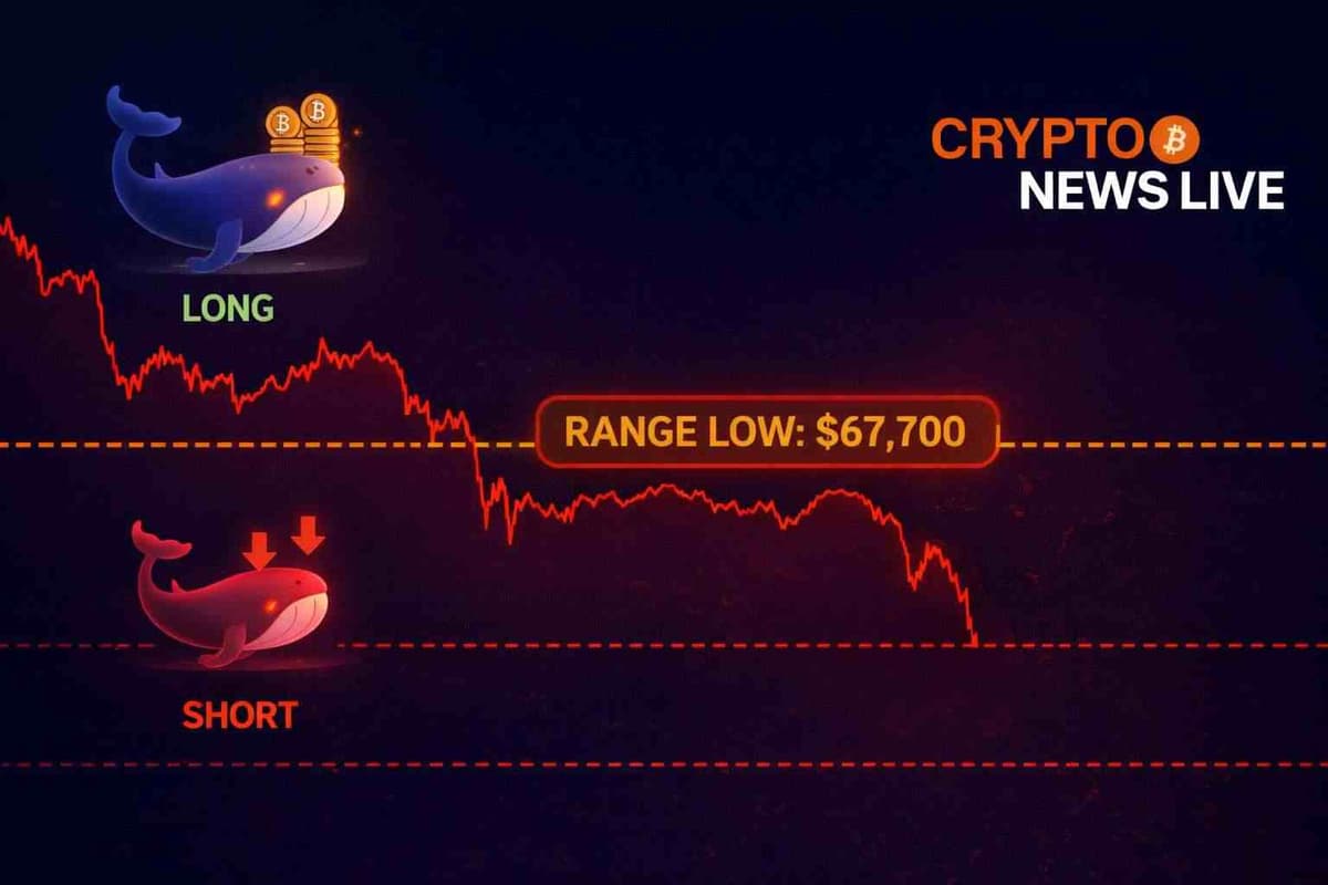 Bitcoin Holds Near $67,700 as Whale Longs Stack Up