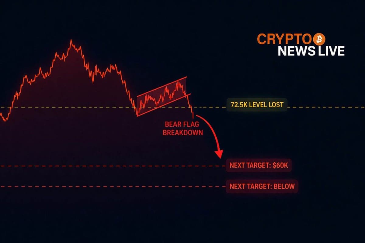 Bitcoin Bears Eye 60K as Bear Flag Breaks