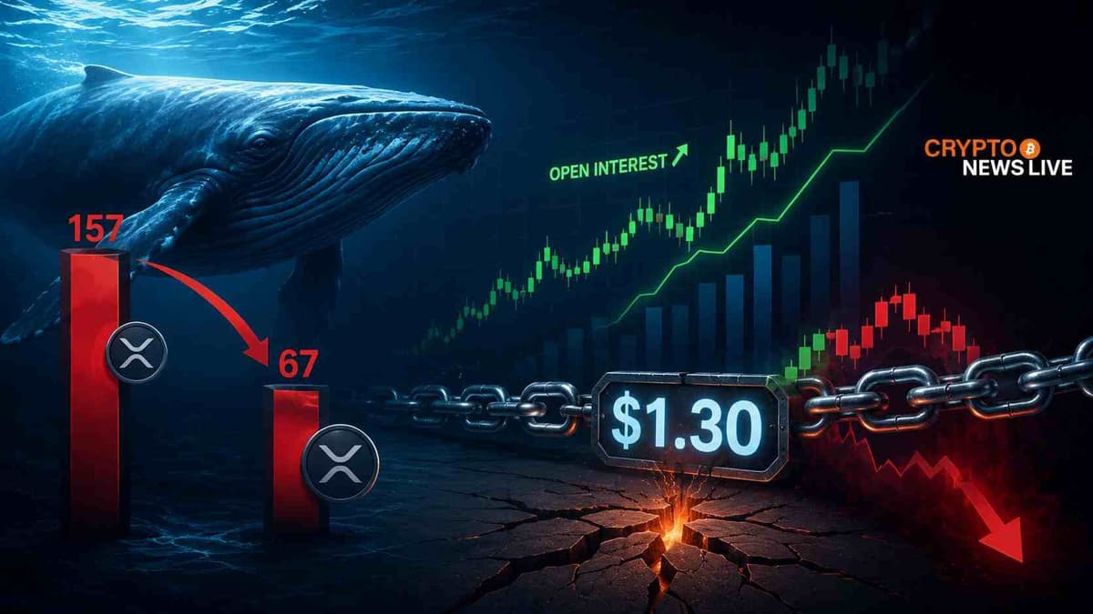 XRP Whale Transactions Crash 57% as Squeeze Risk Quietly Builds