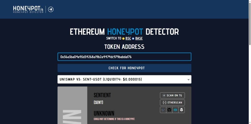 SENT honeypot simulator result