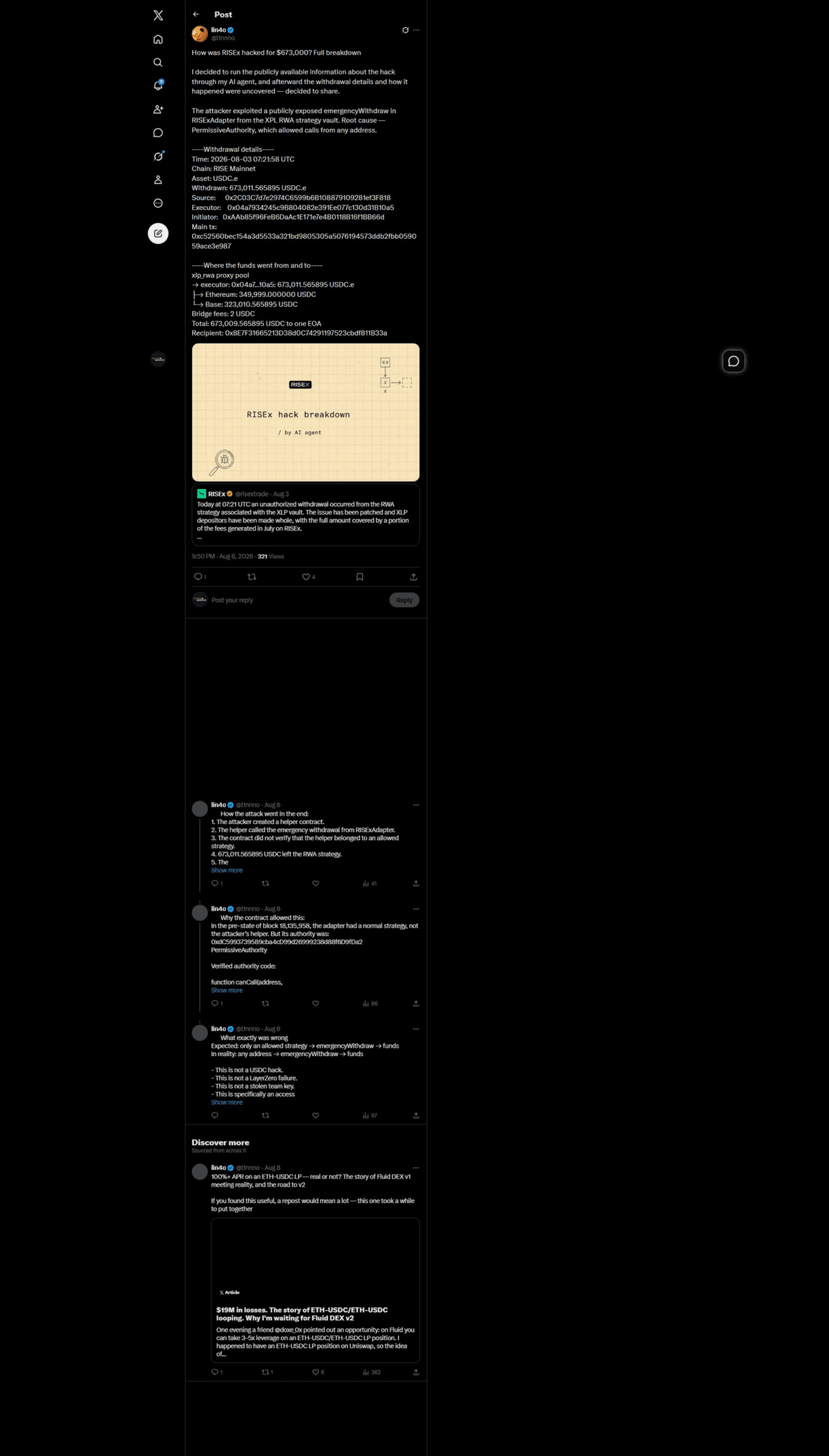 Independent researcher's technical thread naming the PermissiveAuthority access control bug