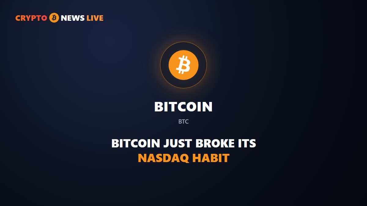 Bitcoin Just Broke Its Nasdaq Habit, and Gold’s Chart Explains Why