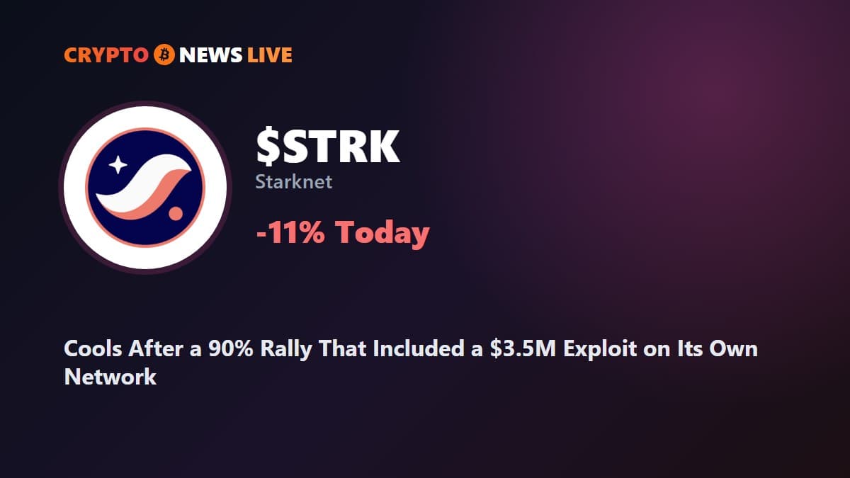 Starknet Cools After a 90% Rally That Included a $3.5M Exploit on Its Own Network