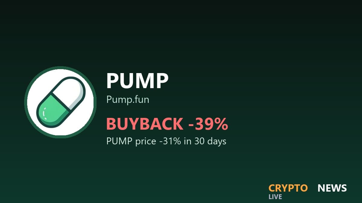 Pump.fun Buyback Falls 39% Since Early October as PUMP Drops 31%