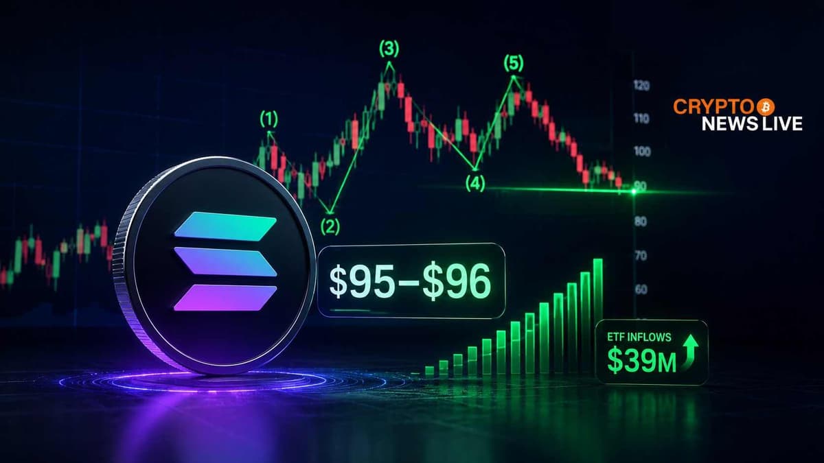 Solana Hits $95 Zone as Elliott Wave Setup Points to Continued Upside