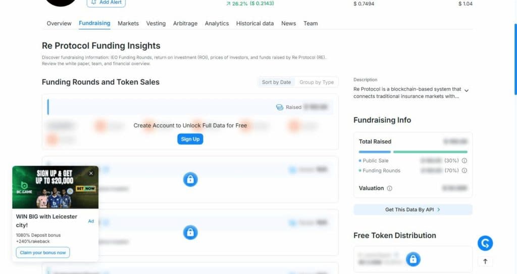 CryptoRank Fundraising