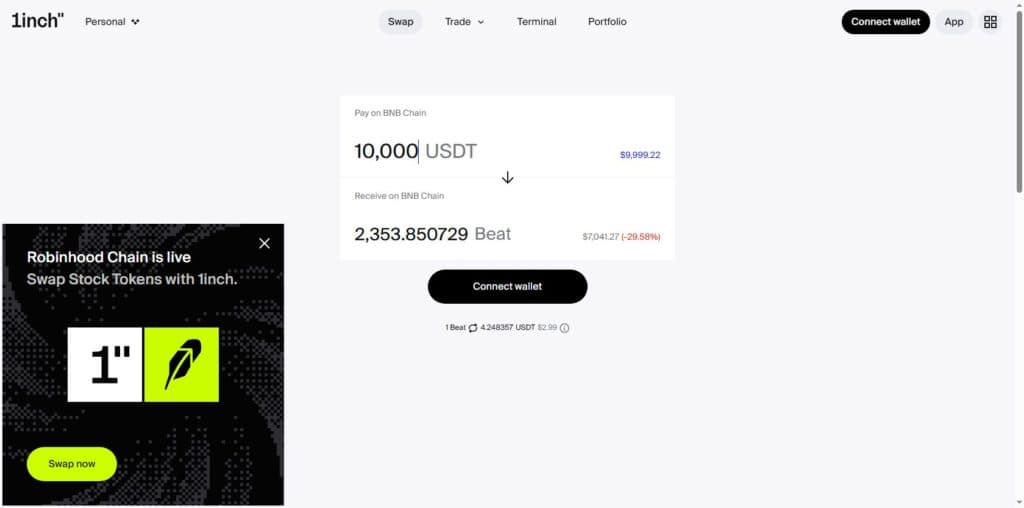 BEAT $10,000 buy slippage