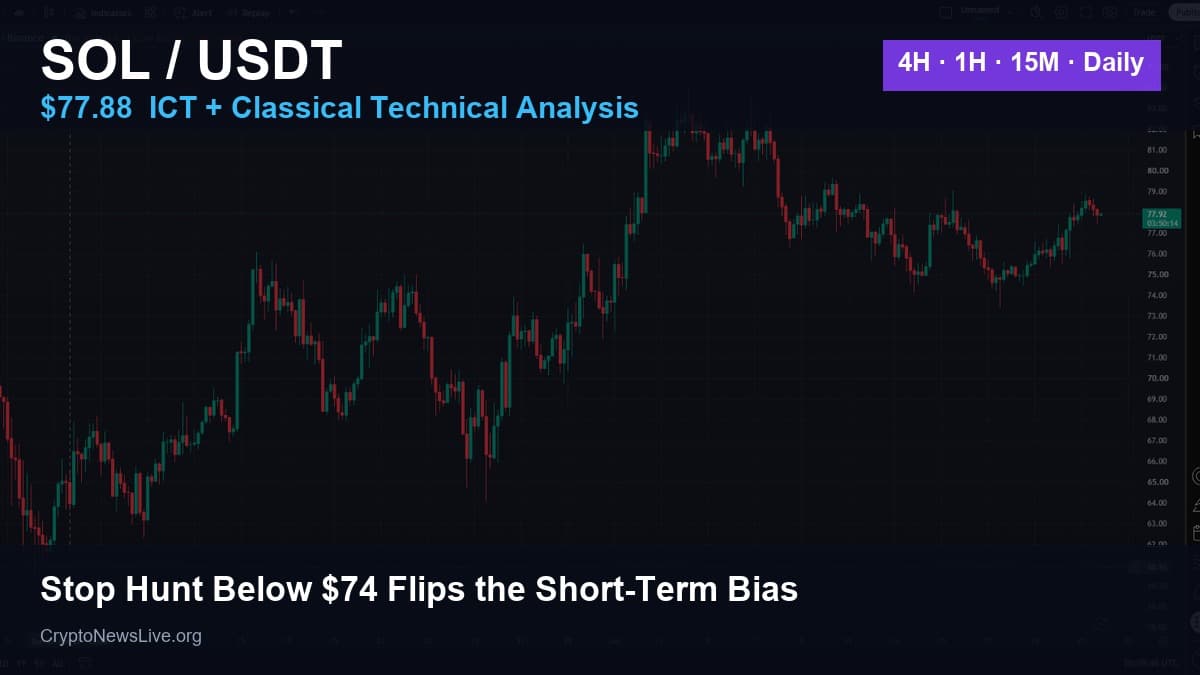 Solana's $74 Stop Hunt Just Flipped the Short-Term Bias