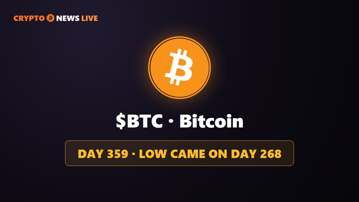 Bitcoin Is On Day 359 Of Its Bear Market And The Low Is 91 Days Old
