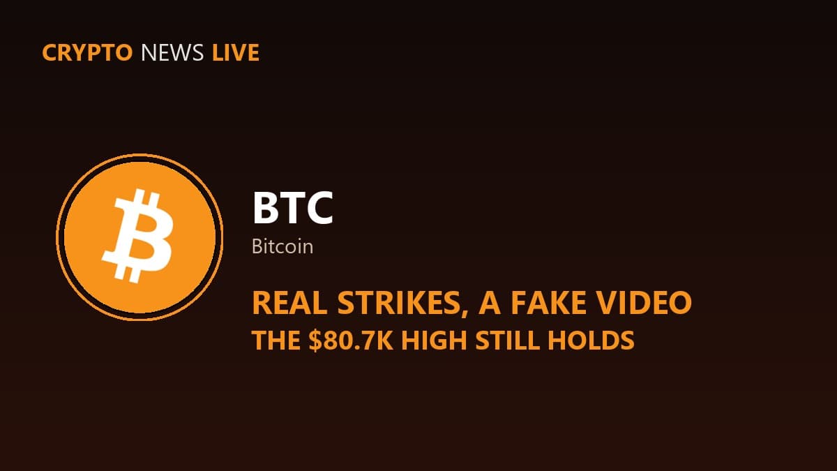 Bitcoin Is Testing Its $80,700 High While Real Strikes and a Fake Video Collide Over Iran